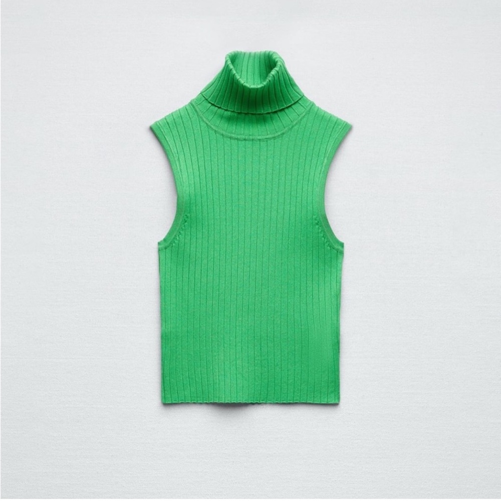 Zara green turtleneck top